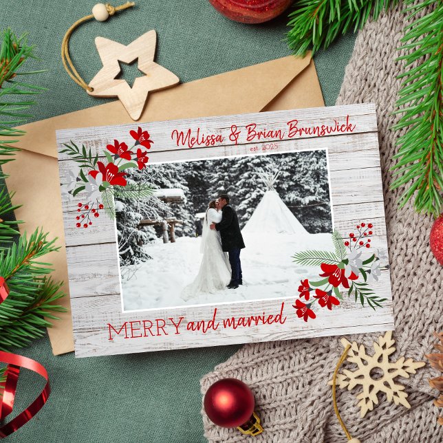 Married Merry Christmas Photo Holiday Card (Creator Uploaded)