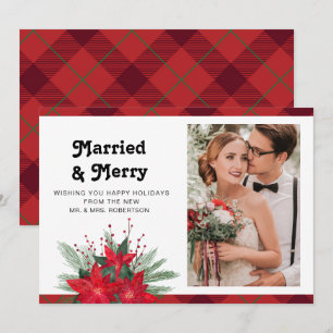 Married & Merry Christmas Wedding Photo Floral
