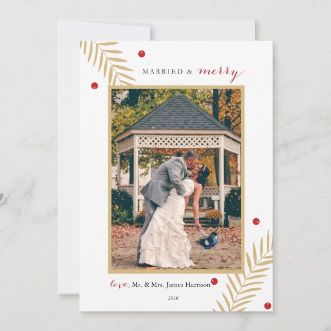 Married & Merry Holiday Card (Front)