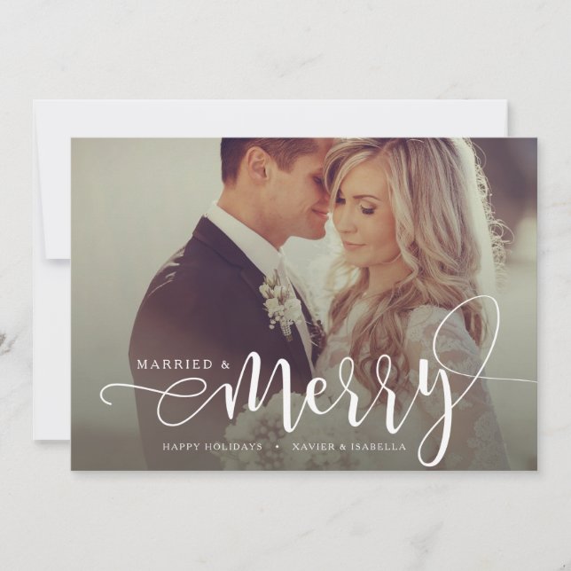 Married & Merry Holiday Photo (Front)