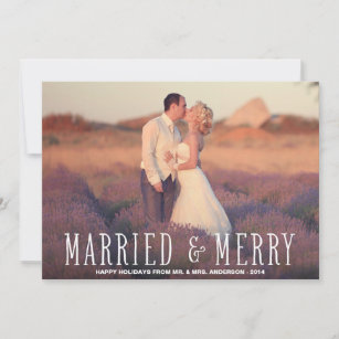 MARRIED & MERRY   HOLIDAY PHOTO CARD