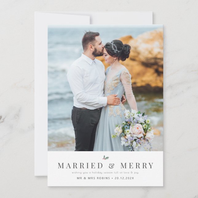 MARRIED & MERRY | holiday wedding announcement  (Front)