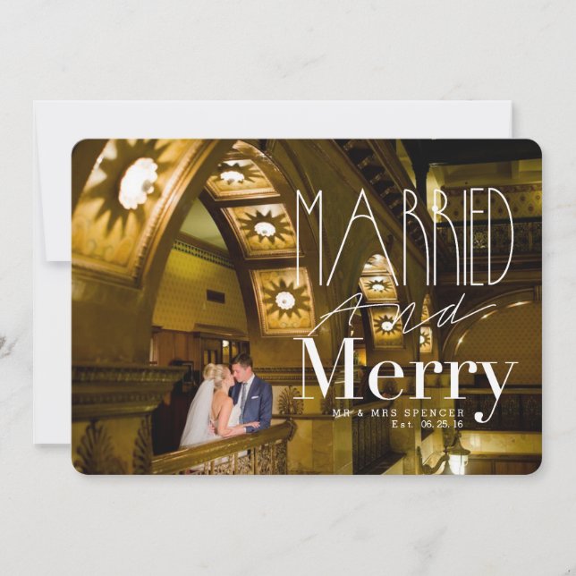 Married & Merry | Married Couple Holiday Photo (Front)