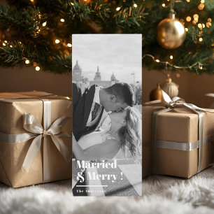 "Married & Merry Newlywed Christmas Photo