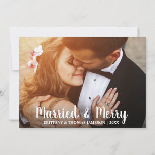 Married & Merry Newlywed Wedding Photo Card W