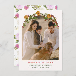 Married & Merry Photo Christmas Holiday Card