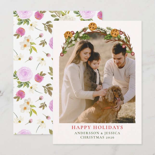 Married & Merry  Photo Christmas Holiday Card (Front/Back)