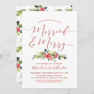 Married & Merry Post Wedding Christmas Party Invitation