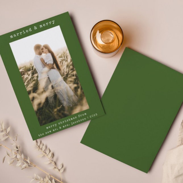 Married & Merry Simple Minimalist Christmas Card (Creator Uploaded)