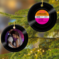 Married & Merry Vinyl Record Pink Orange Photo