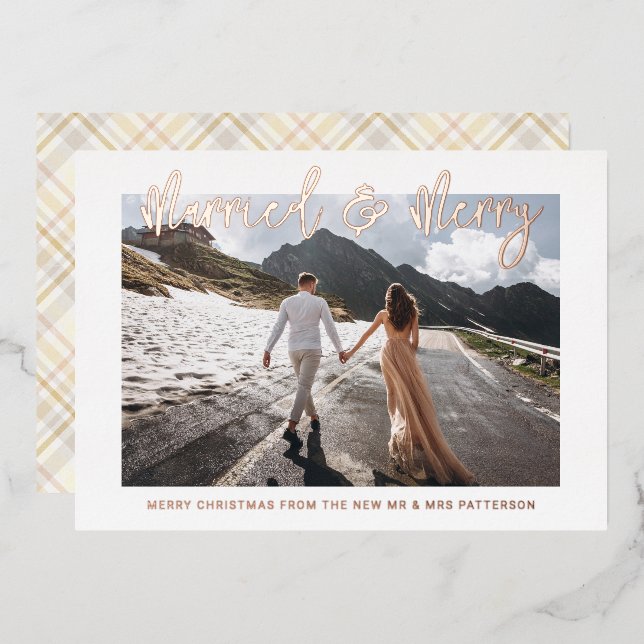 Married & Merry Wedding Mr & Mrs First Christmas (Front/Back)