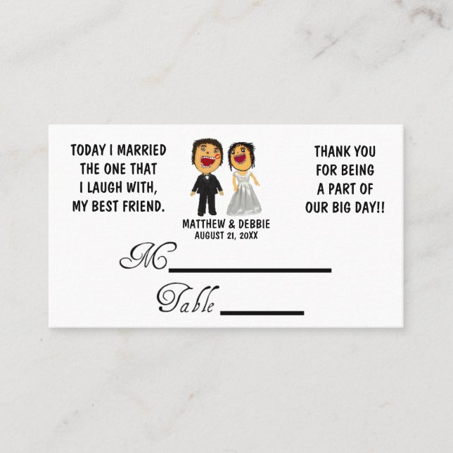 Married My Best Friend Wedding Placecards (Front)