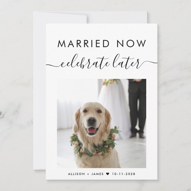 Married Now Celebrate Later Photo Elopement (Front)