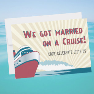Married on a Cruise Wedding Party Invitation