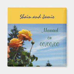 Married on Date magnets Wedding Favours Bride Groo