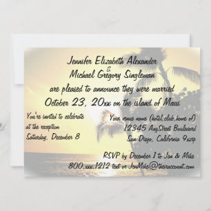 Married on Maui Announcement with Wedding Photo