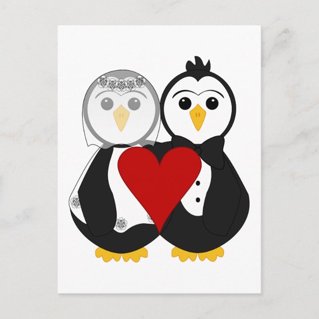 Married Penguins In Love Postcard (Front)