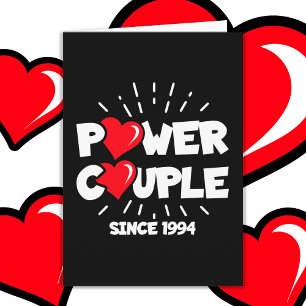 Married Power Couple 1994 Cute Wedding Anniversary Card