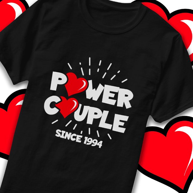 Married Power Couple 1994 Cute Wedding Anniversary T-Shirt (Creator Uploaded)