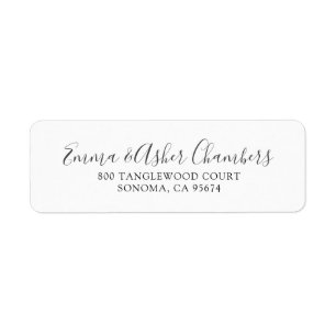 Married Script Name Newlywed Return Address Label
