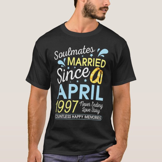 Married Since April 1997 Never Ending 25 Years Lov T-Shirt (Front)
