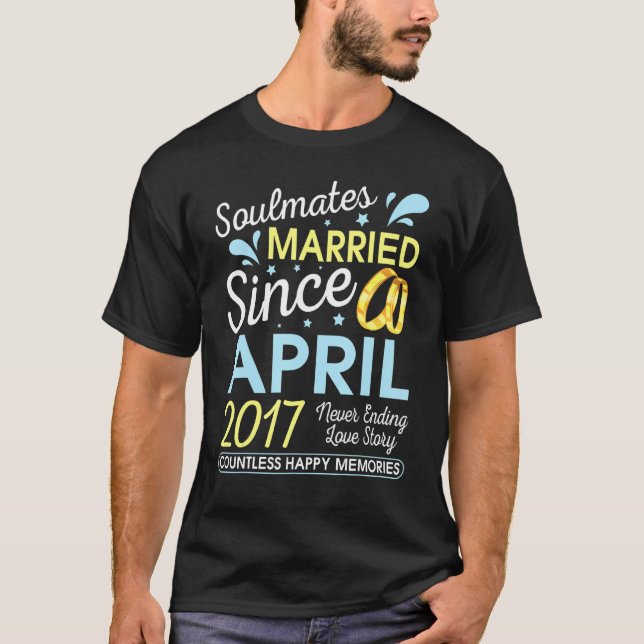 Married Since April 2017 Never Ending 5 Years Love T-Shirt (Front)