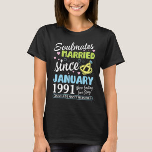 Married Since January 1991 Never Ending 32 Years L T-Shirt