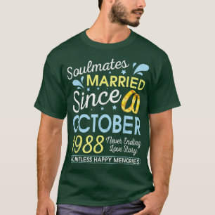 Married Since October 1988 Never Ending 34 Years L T-Shirt