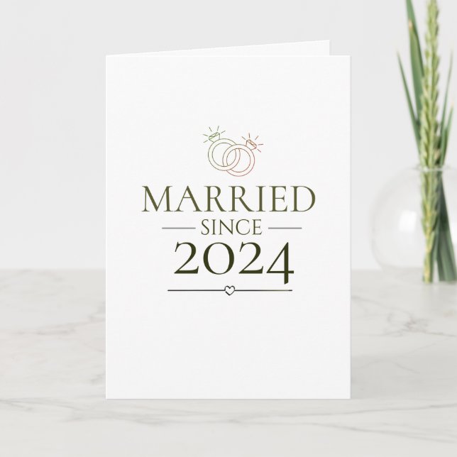 Married Since Personalised Year Minimal Couple  Card (Front)