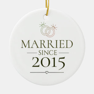 Married Since Personalised Year Minimal Couple Ceramic Tree Decoration
