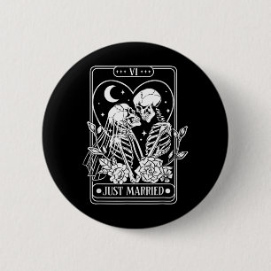 Married Skeleton Couples Tarot Card Mr Mrs Gothic 6 Cm Round Badge