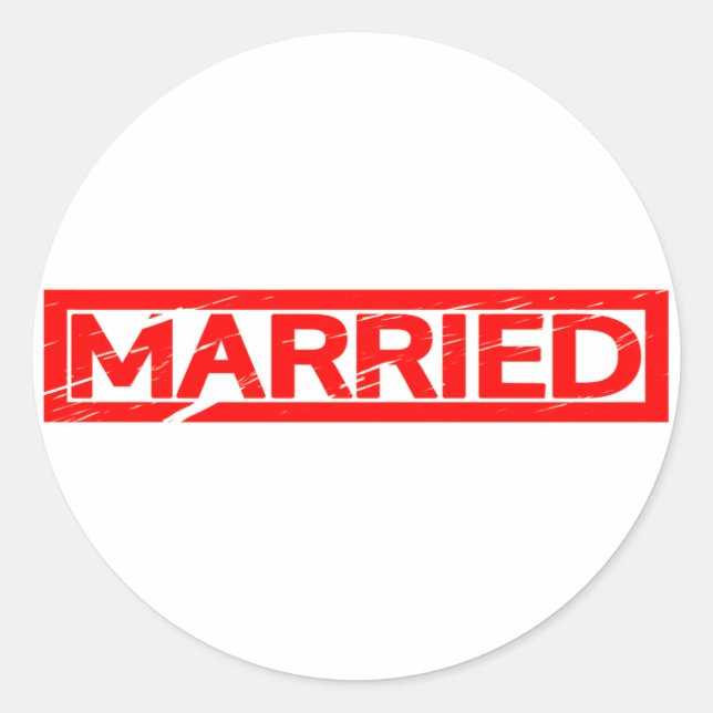 Married Stamp Classic Round Sticker (Front)