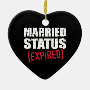 Married status expired ceramic tree decoration
