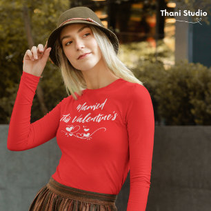 Married this Valentine's Heart Modern Typography T-Shirt