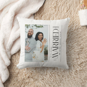 Married Wedding Photo Newlyweds Christmas Cushion