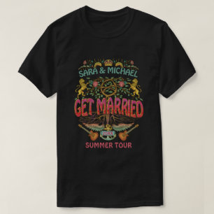 Married Wedding Retro 70s Band Concert Logo Theme  T-Shirt