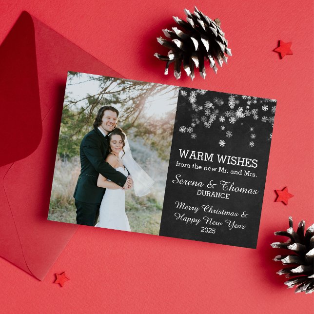 Married Winter Snow Holiday Christmas Photo Card (Creator Uploaded)