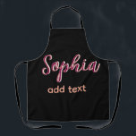 marron add name girl boss text black elegant apron<br><div class="desc">girly design</div>