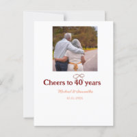 Marron bow cheers to 40 years anniversary wedding 