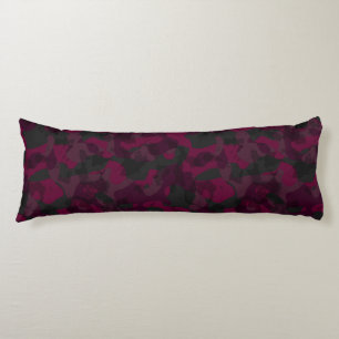 Marron, mulberry and gray camo abstract body cushion