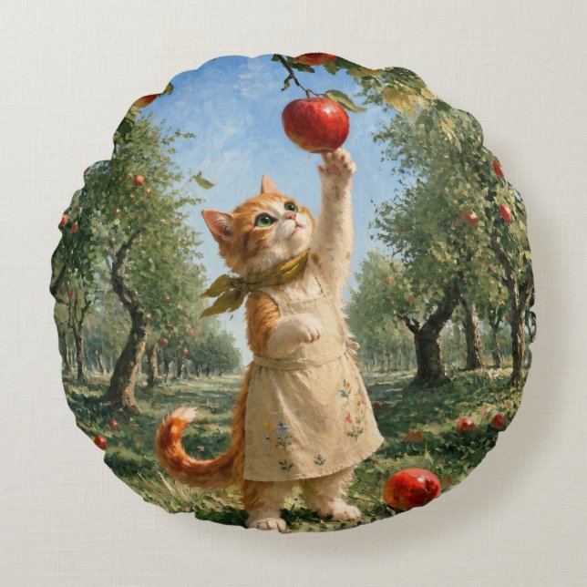 Marron’s Autumn Apple Tree Throw Pillow (Front)
