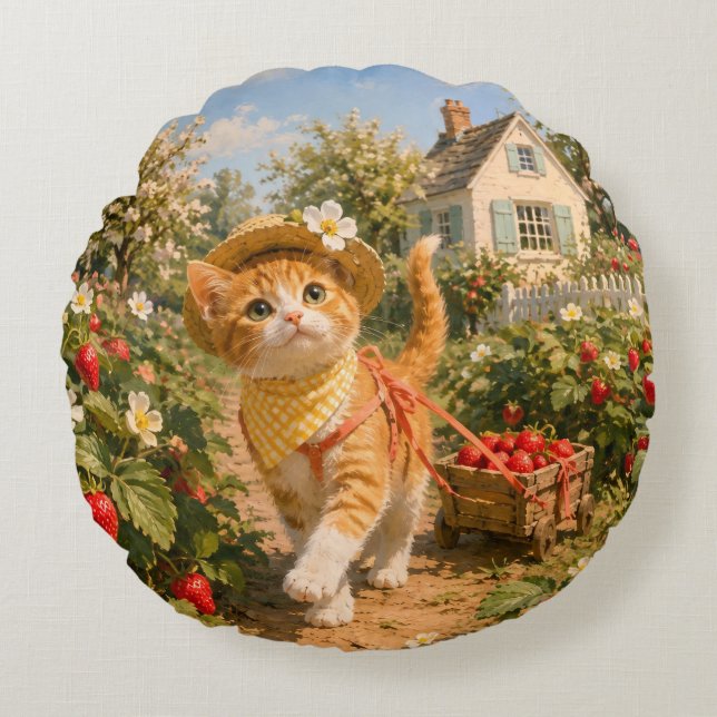 Marron’s Spring Garden Throw  Round Cushion (Front)