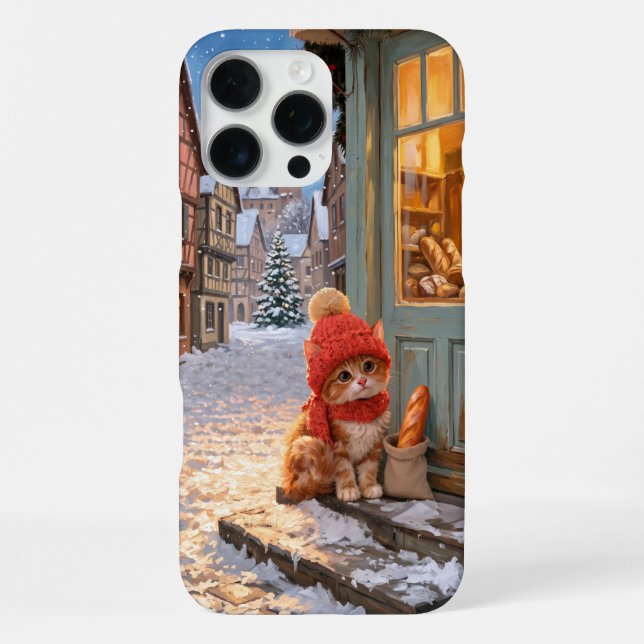 Marron Winter Bakery Kitten Phone Case (Back)