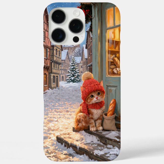 Marron Winter Bakery Kitten Phone Case (Back)