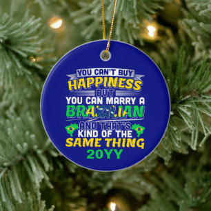 Marry a Brazilian - Brazil Happiness Ceramic Tree Decoration