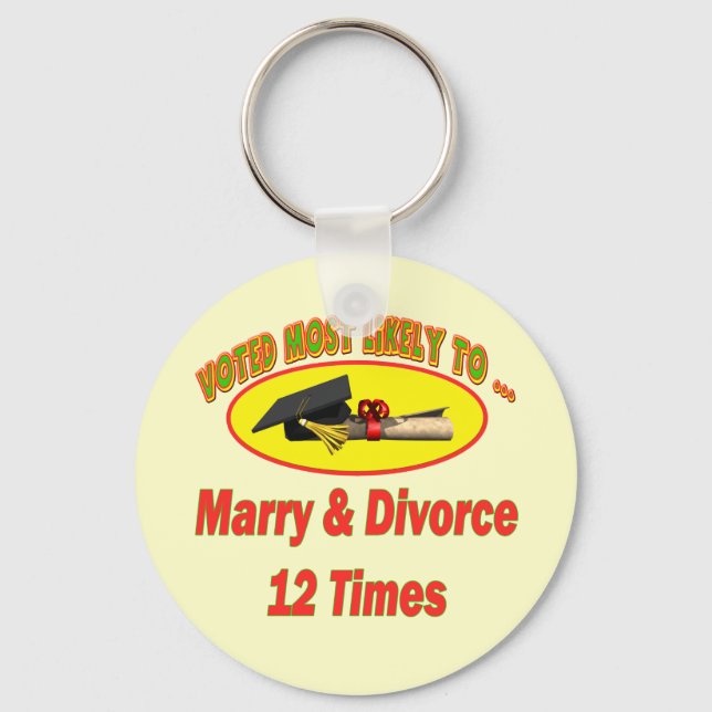 Marry And Divorce Key Ring (Front)