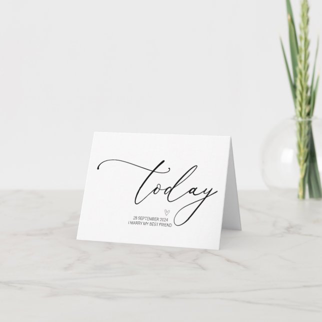 Marry Best Friend To Groom From Bride Wedding Day  Card (Front)