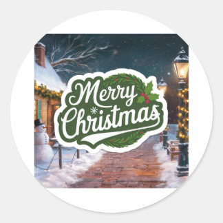 Marry Christmas  Classic Round Sticker