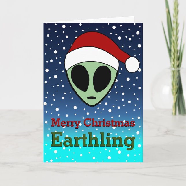 Marry Christmas Earthling Holiday Card (Front)