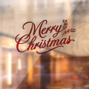 Marry Christmas red letter Window Cling